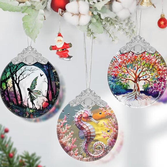 Seahorse Ornament Stained Glass Hanging Decor Holiday-Sun Catcher - Picture 5 of 7